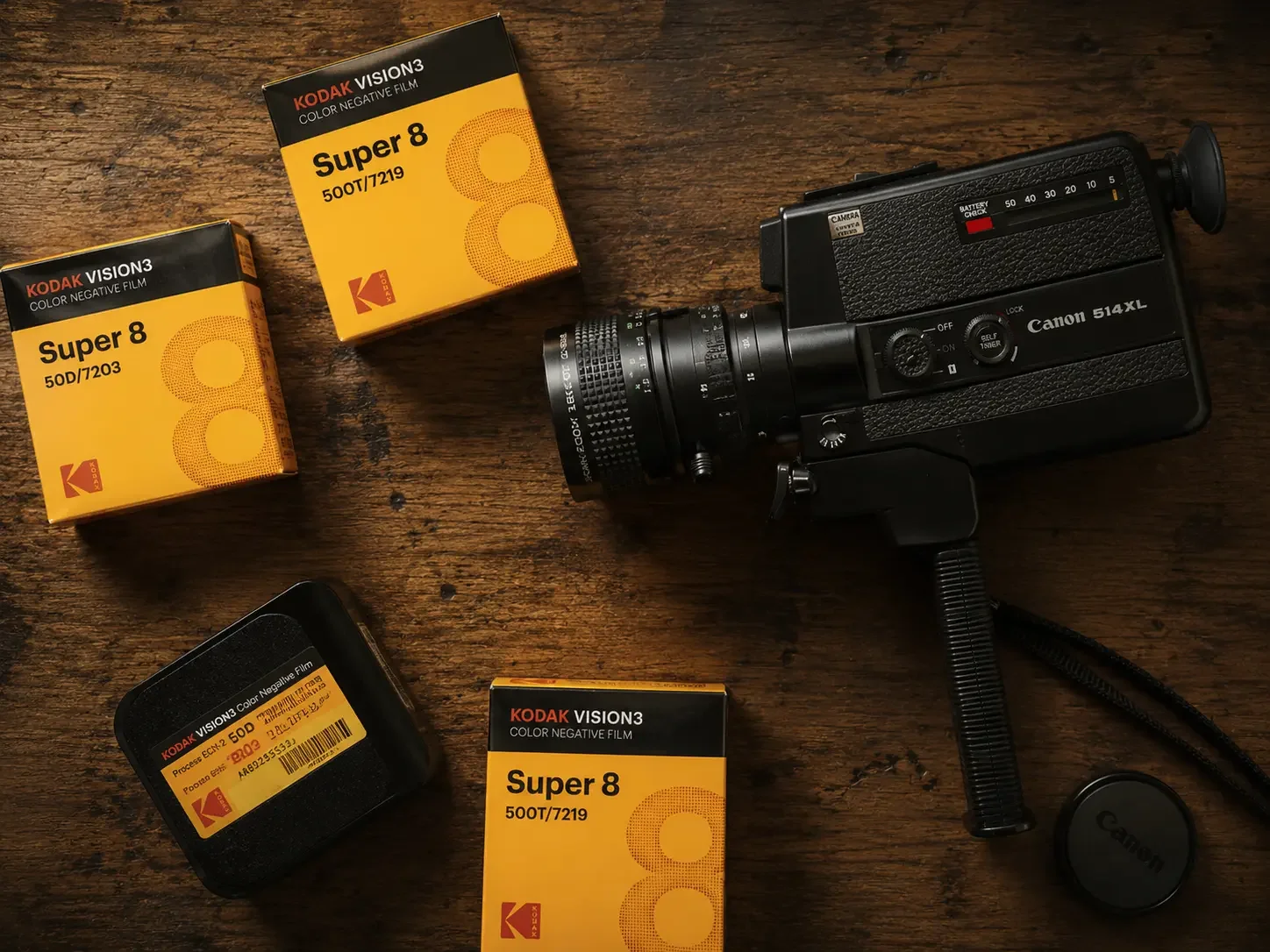 Canon 514XL Super 8 camera with Kodak film used for authentic analog wedding films in Sicily, Italy.