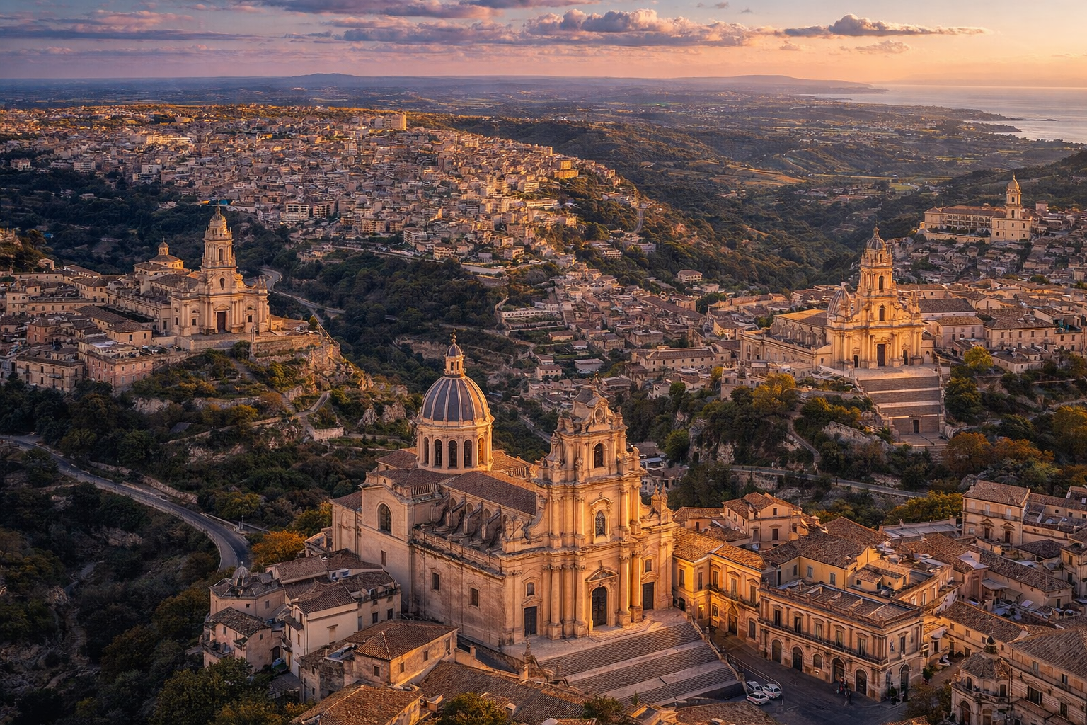 Ragusa Ibla in Sicily with the Cathedral of San Giorgio, a stunning destination wedding location in southern Italy.