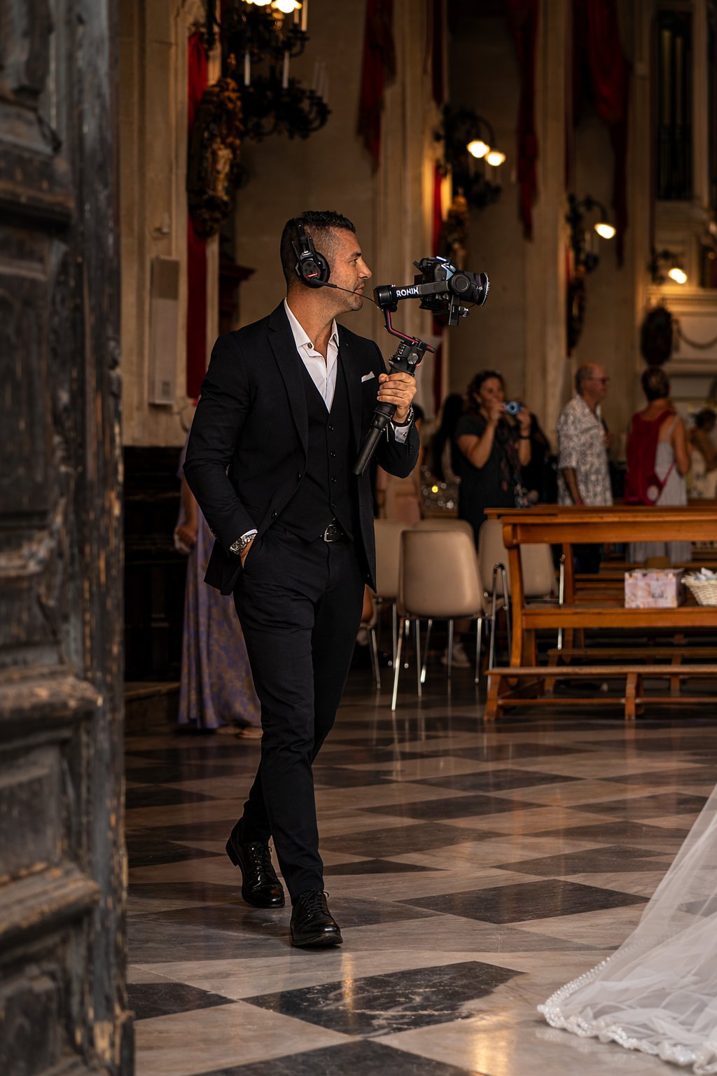 Raffaele Chiavola wedding videographer filming a destination wedding in Sicily