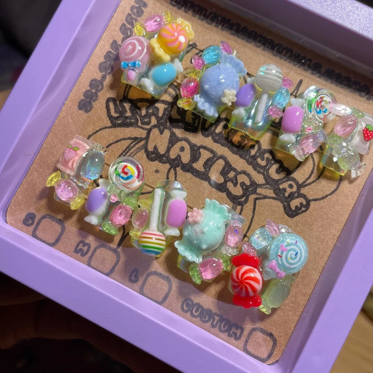 I mean this song #slaps but also #peeking at the packaging as I&rsquo;m working on the shop for launch while looking at this suuuuuuuper #chunkynails set. 

#littletreasurenails is getting a light box for the photos for the website so soon photos are