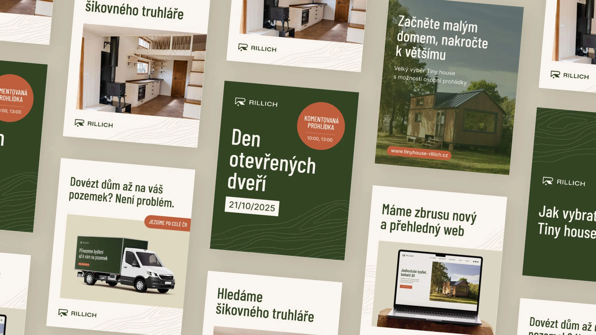 Ukázka podoby příspěvků na sociální sítě Instagram značky Rillich.