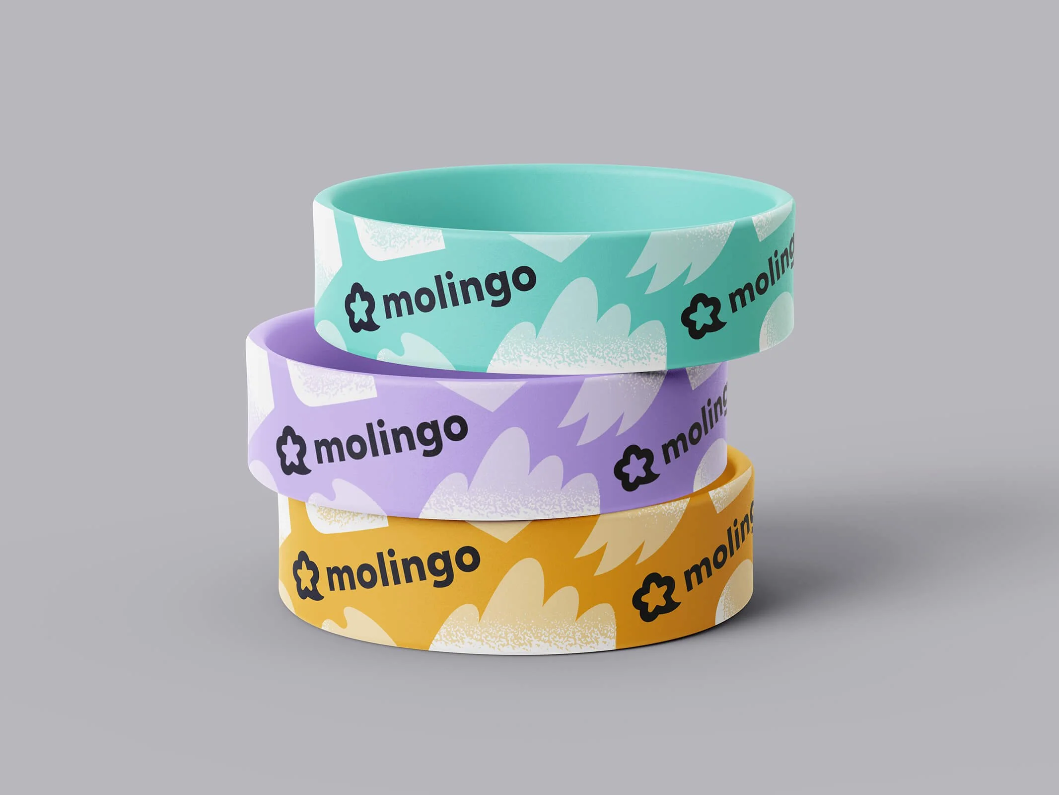 Silikonové náramky značky Molingo.