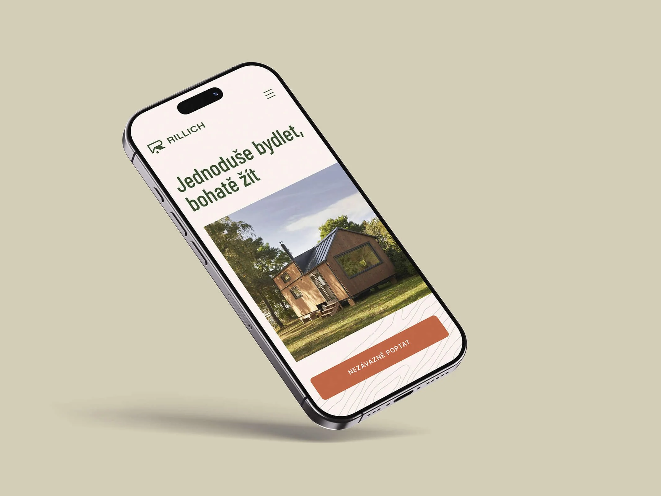 Vizualizace mobilního zobrazení webu Rillich