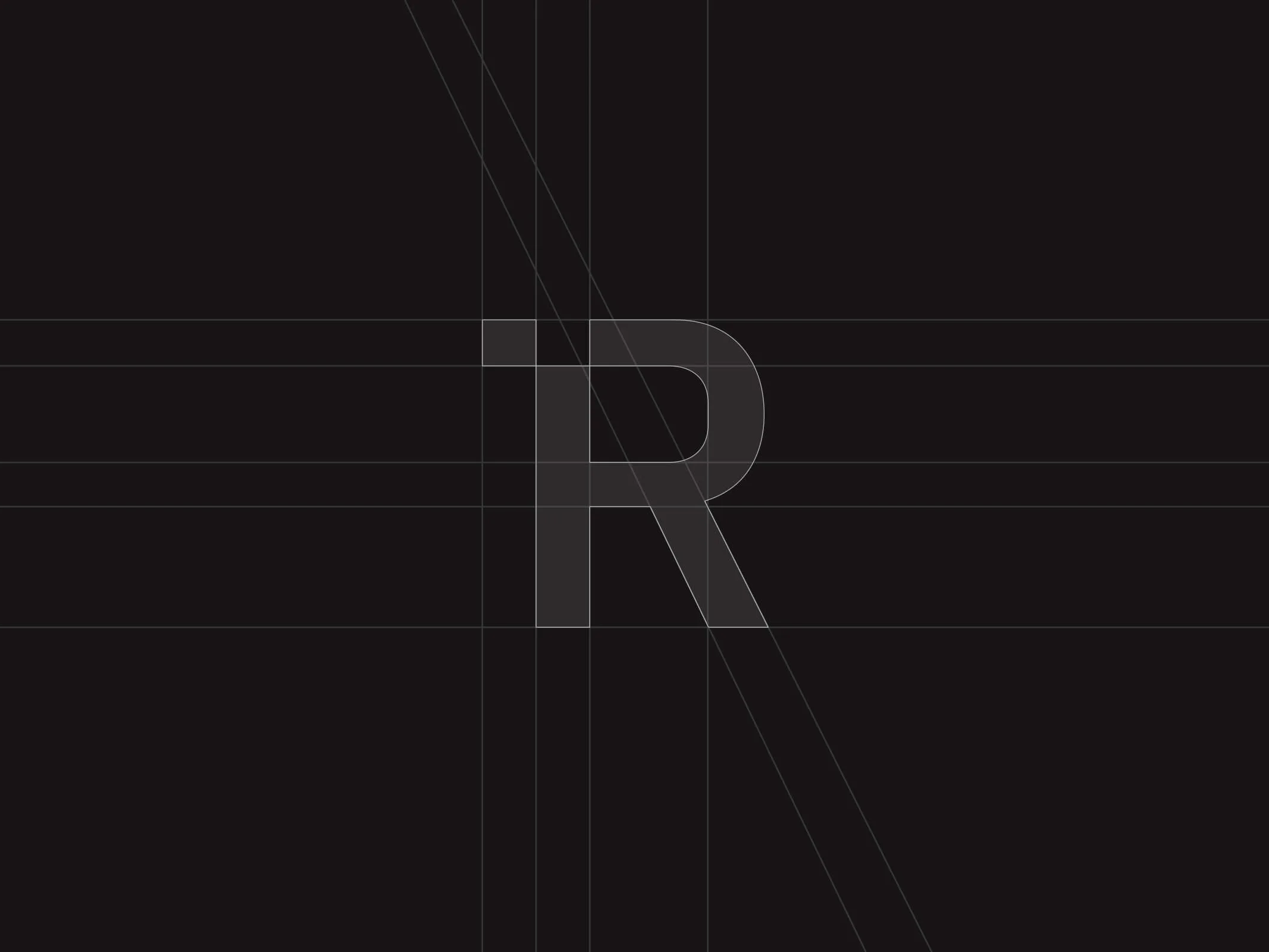 Konstrukční grid symbolu loga Roastit.