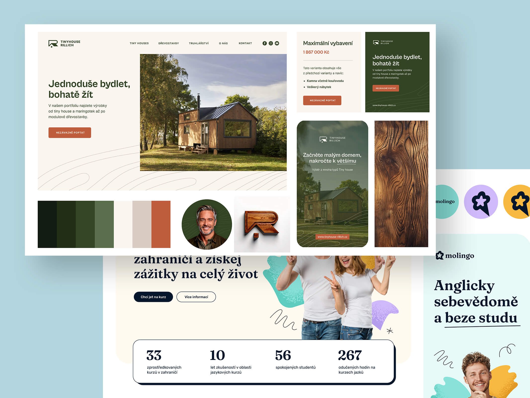 Návrh dvou vizuálních identit v hrubé představě.