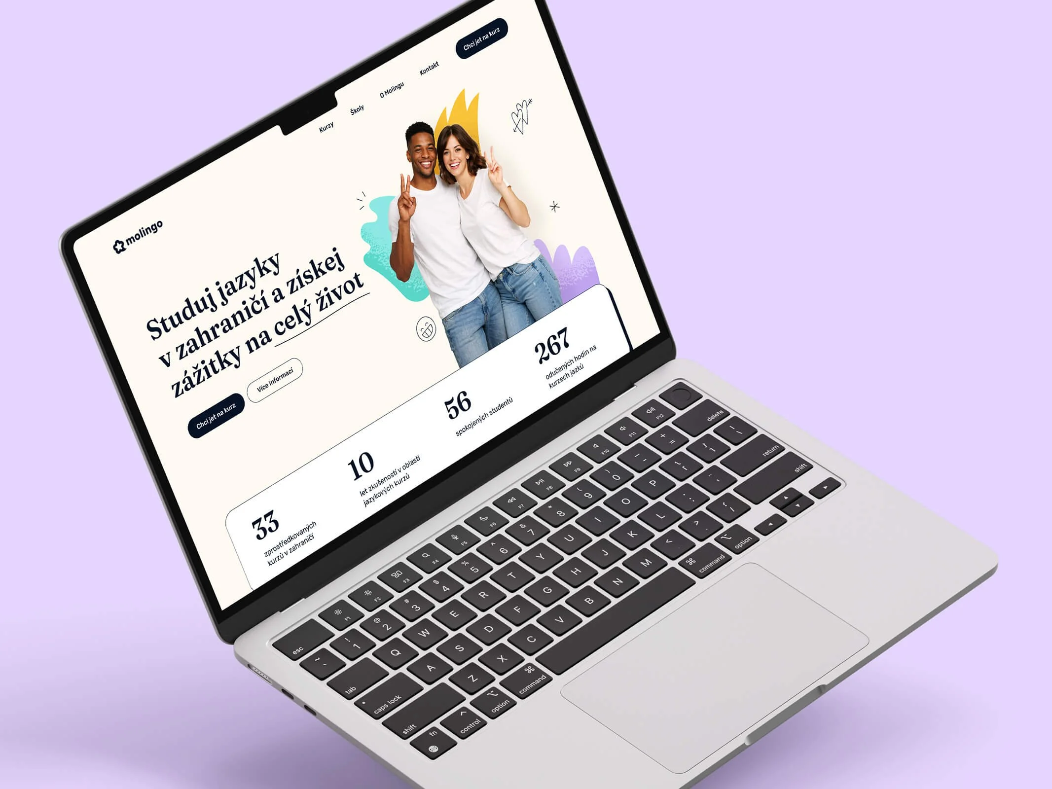 Vizualizace webu značky Molingo.