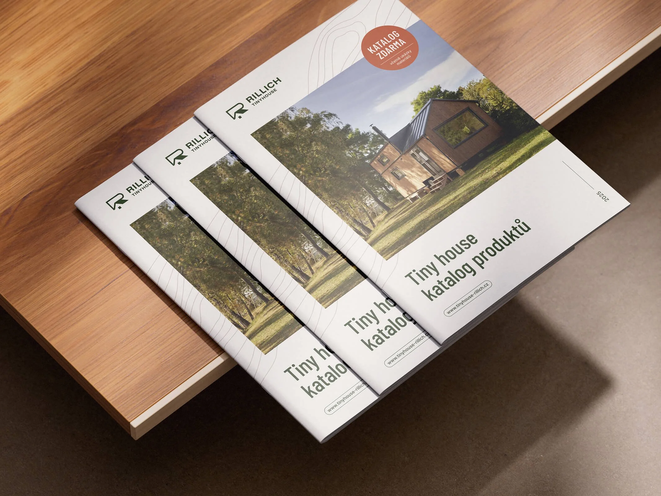 Vizualizace katalogu produktů Tiny houses značky RILLICH.