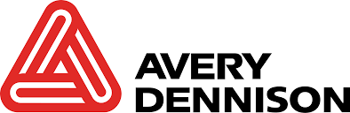 Logo of Avery Dennison, a red and white geometric design next to black text.