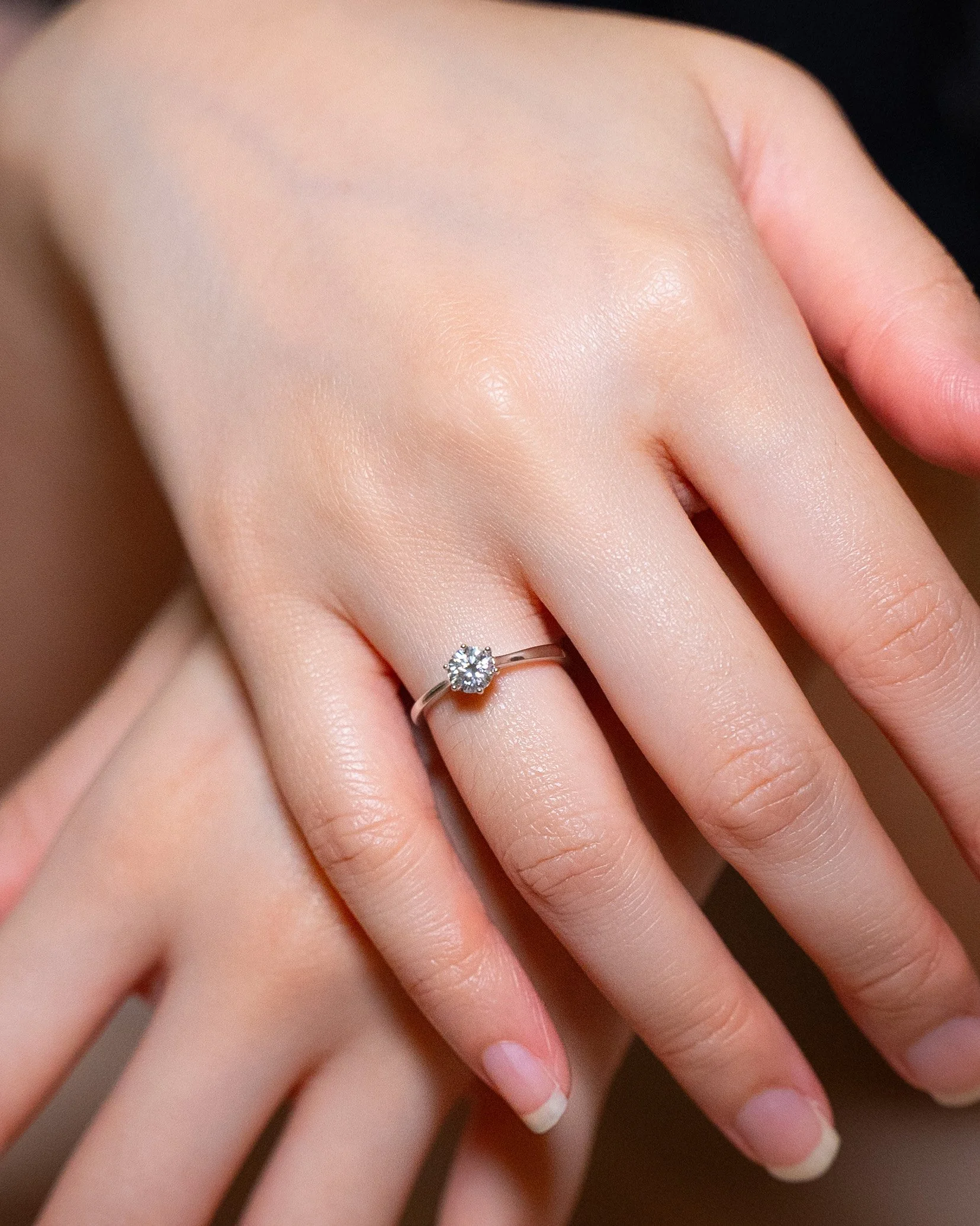 Mini Solitaire Moissanite 925 Silver Ring