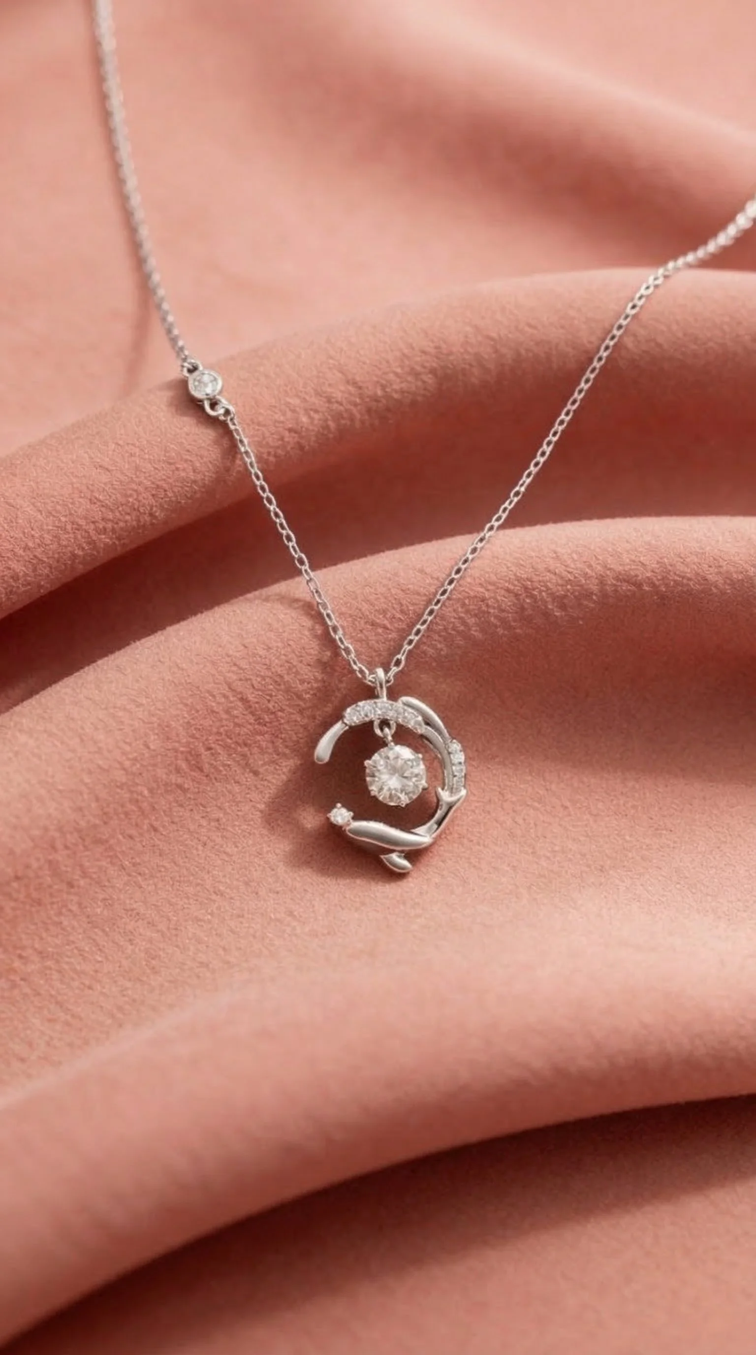 Lunar Wave Moissanite Necklace