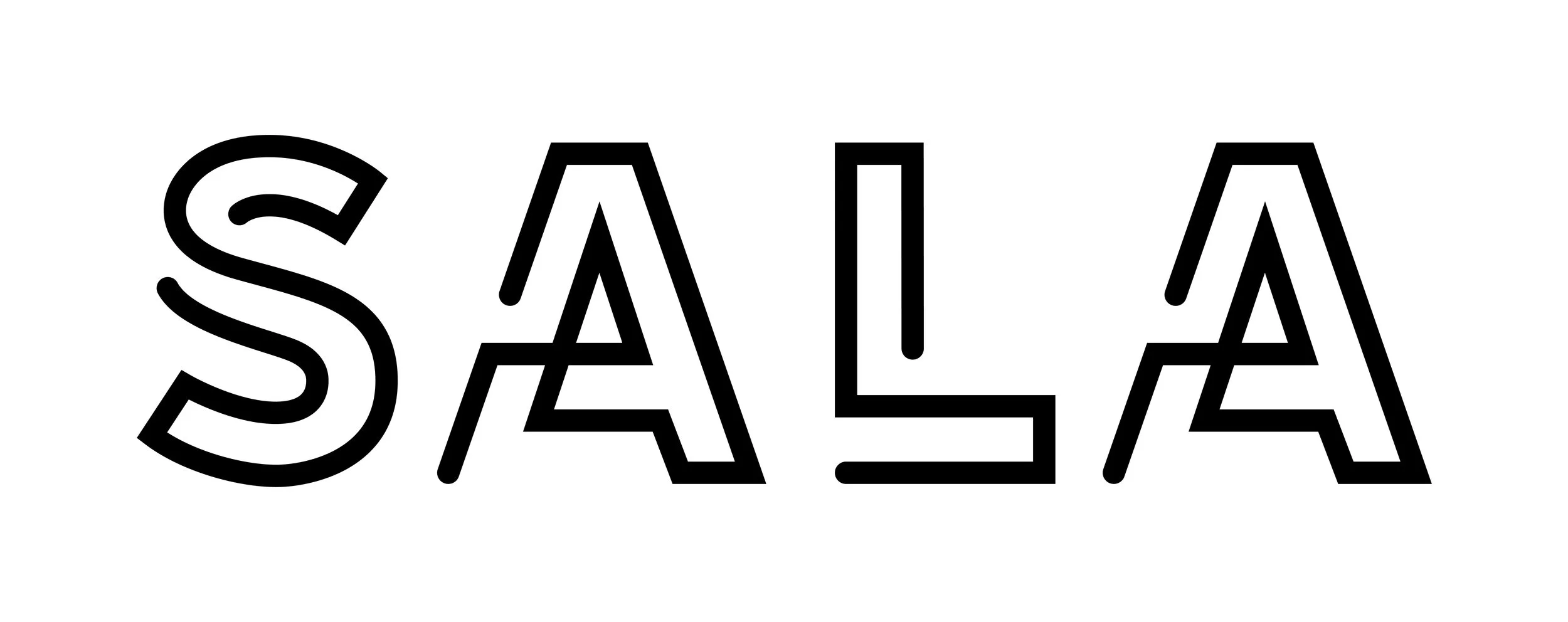The word 'SALE' written in large, black, outlined letters with a 3D effect on a white background.