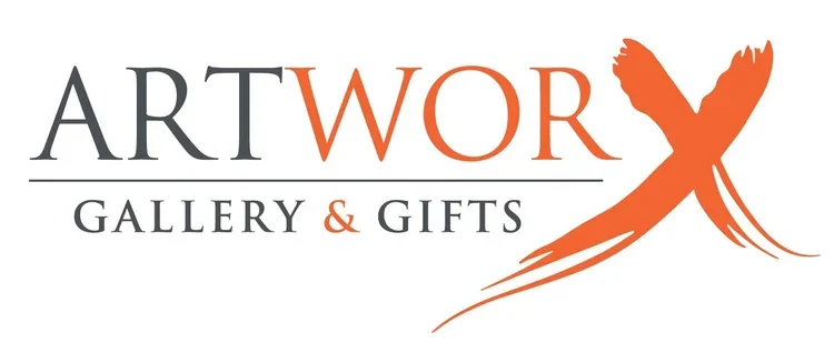 Logo for Artwor Gallery & Gifts featuring the text 'ARTWOR GALLERY & GIFTS' with an orange stylized 'X' on the right side.