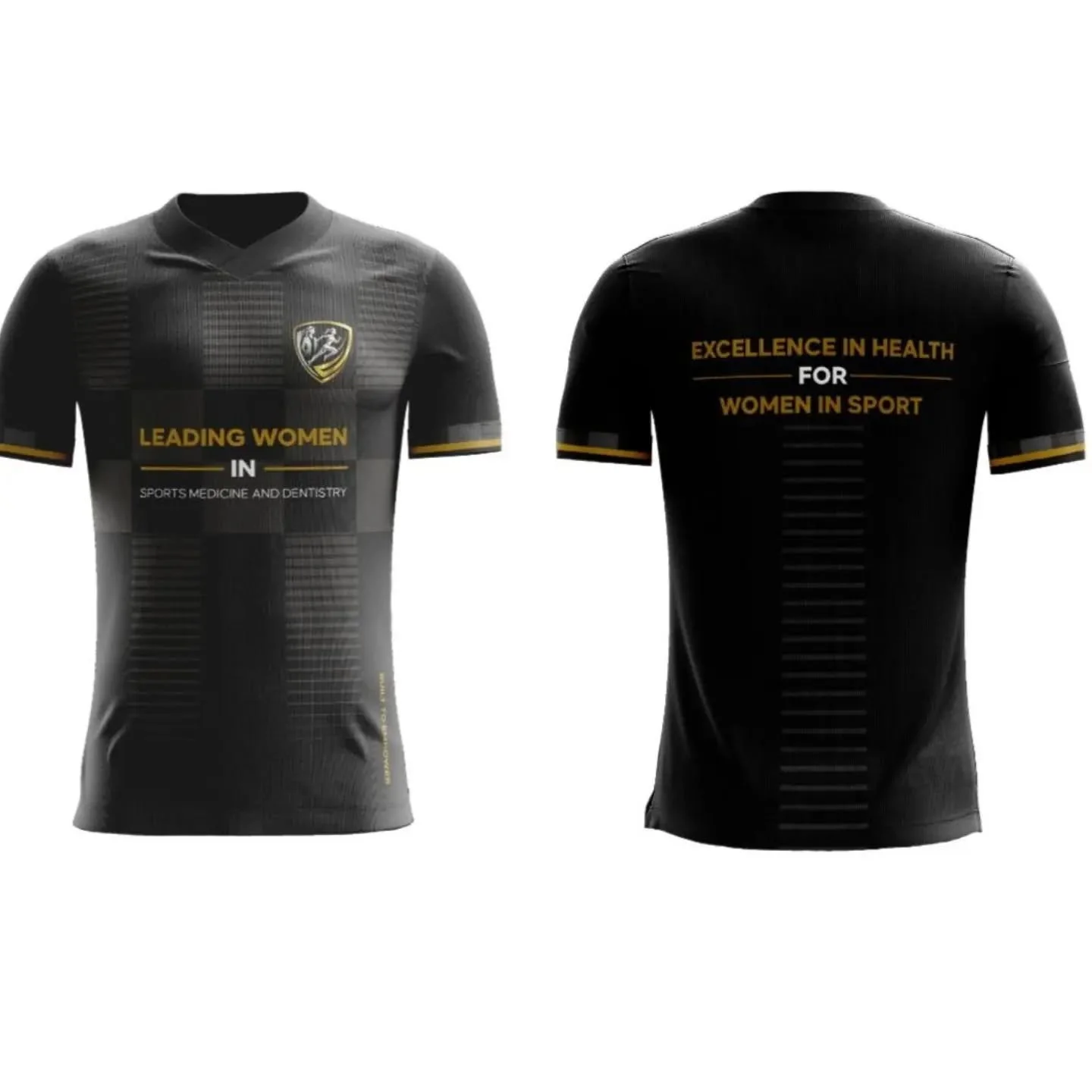 Working together with Dr. Iolanda Sousa Azevedo, the members of Leading Women in Sports Medicine and Dentistry successfully completed their first edition T-shirt Design. 

First Edition T-Shirt Design Specifications
Front
&bull; Leading Women logo on