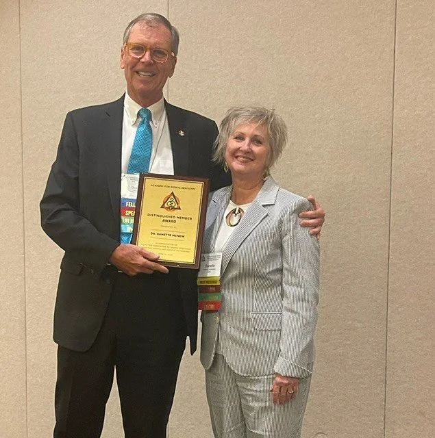 Here is another leading woman in sports medicine and dentistry from USA. Danette McNew has been Secretary, Vice President, President and Research Chair for Academy for Sports Dentistry. She is ASD fellow and holds the Dentist of the year award. 
She 