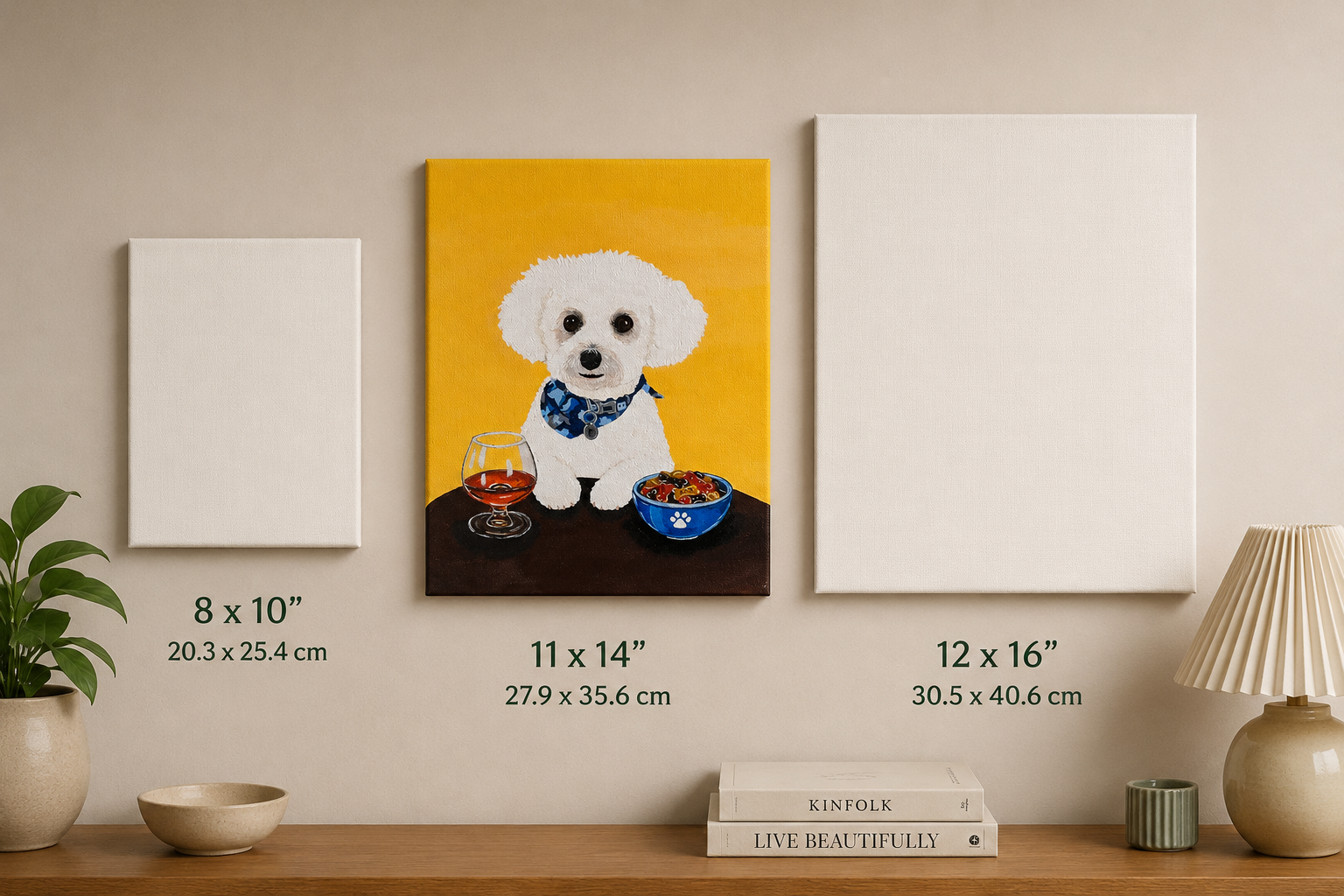 single pet- 11 x 14'' stretched canvas