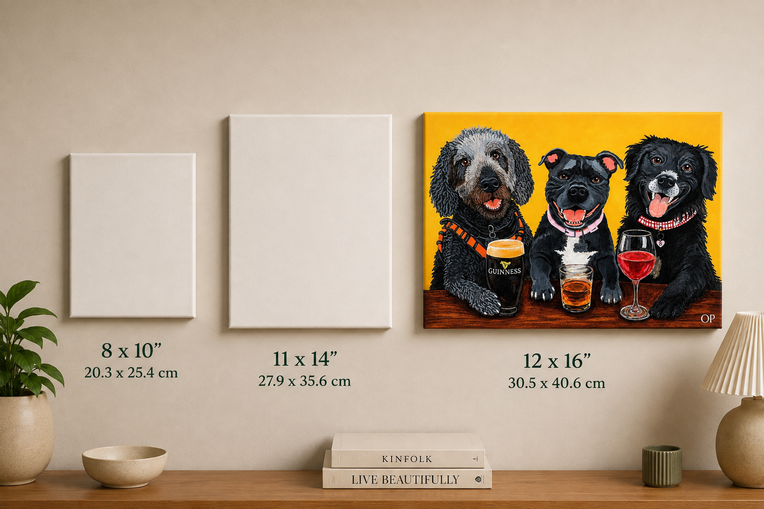 three pets - 12 x 16