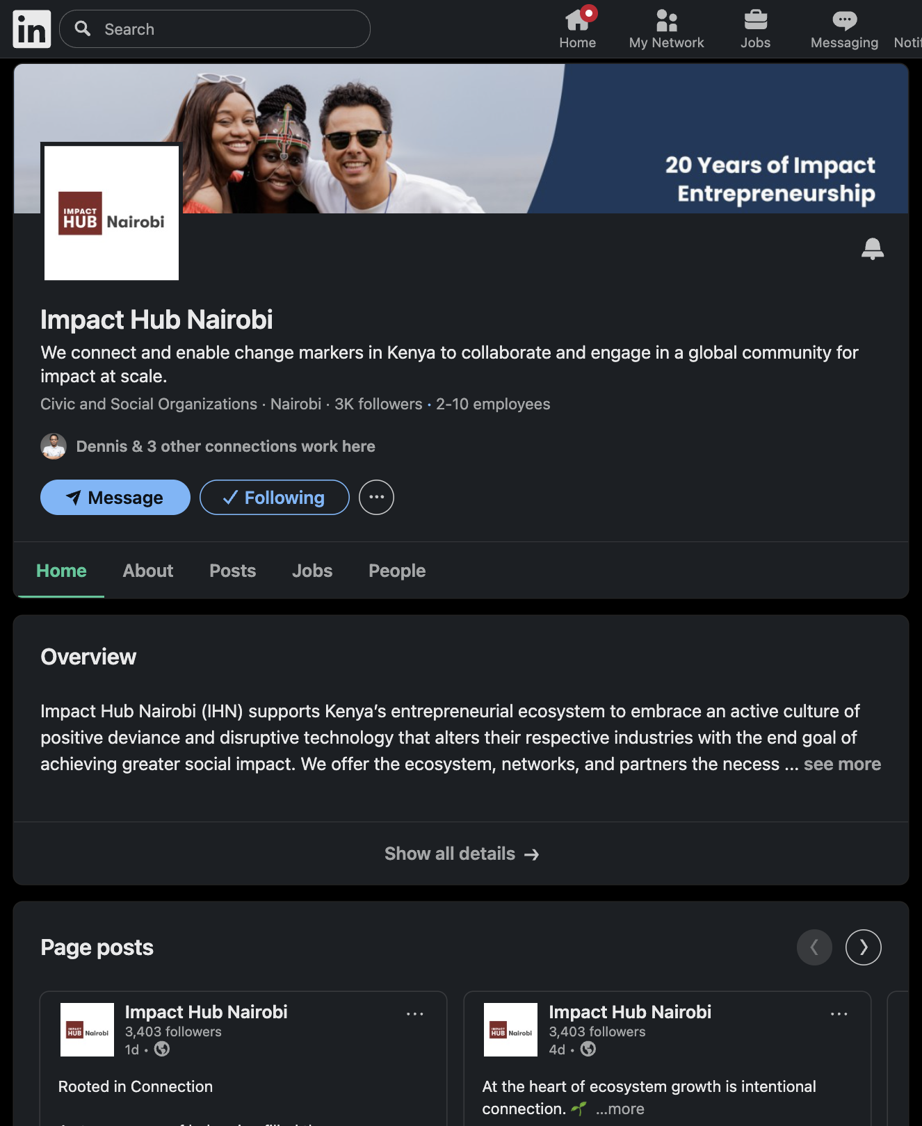 Impact Hub Nairobi Social Media
