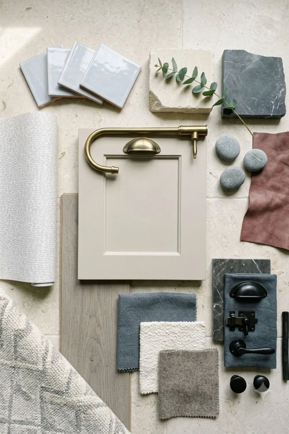 Interior Design Flatlay Materials to pair with repose gray
