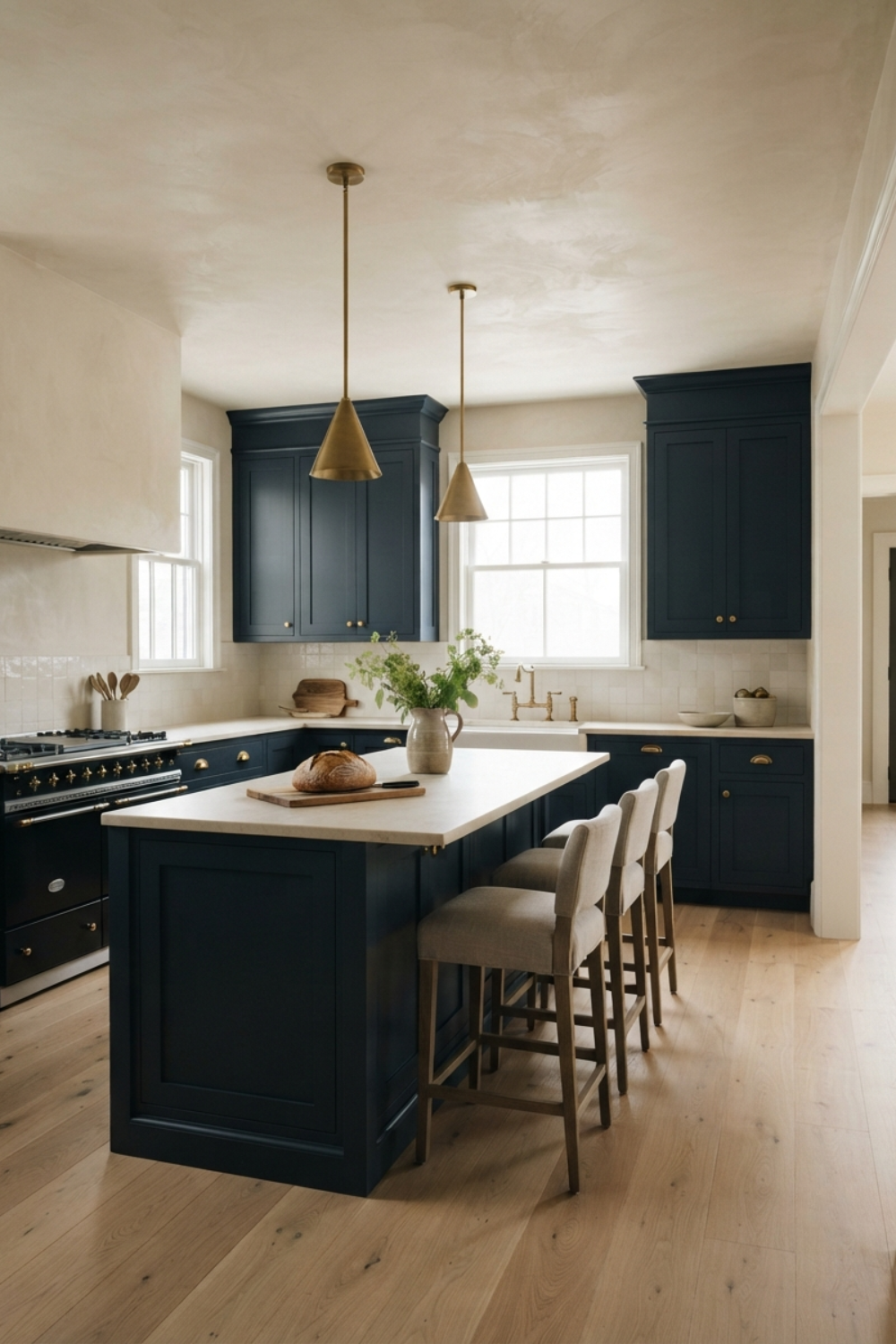 kitchen cabinetry in sherwin Williams naval blue