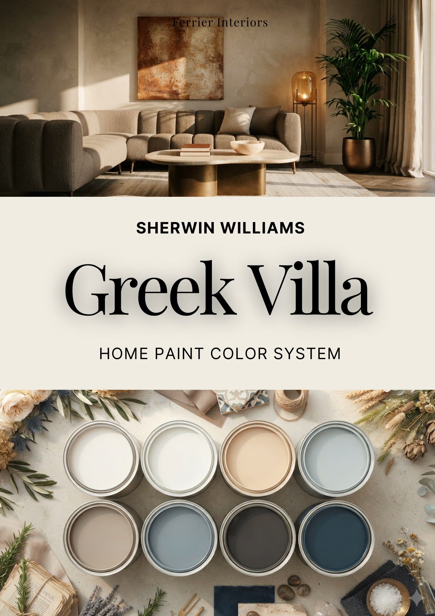 Sherwin Williams Greek Villa Color Palette Guide Cover