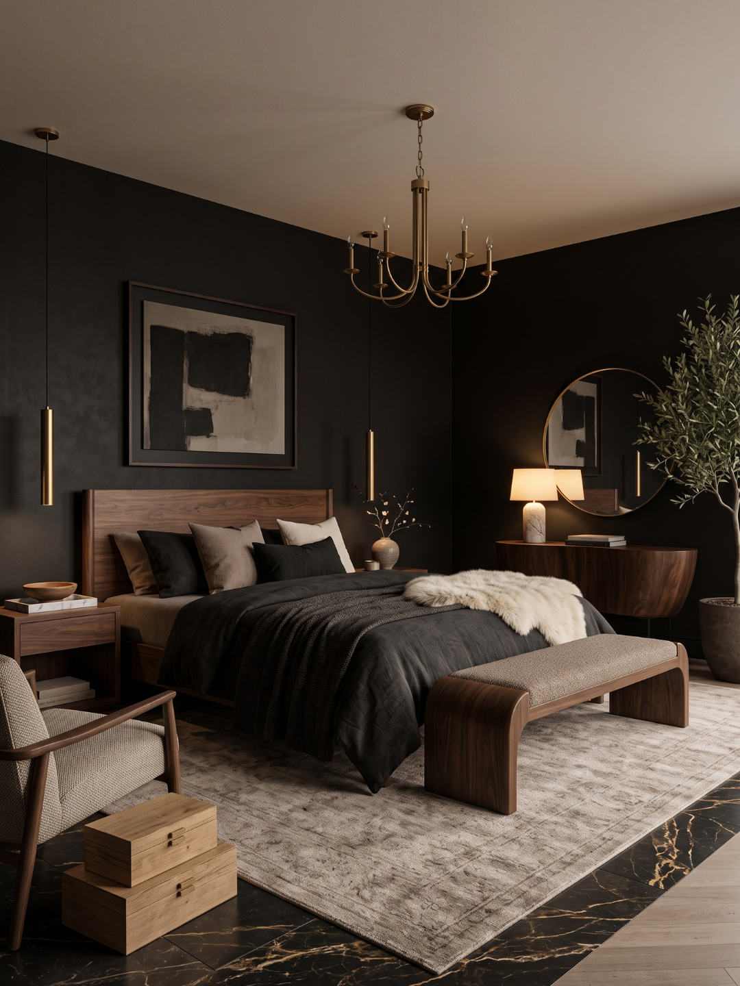 Black Accent Wall Bedroom