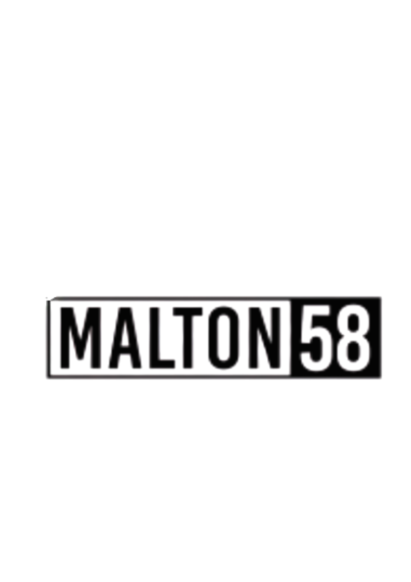 Neon sign reading "MALTON 58" in dark, stylized lettering.