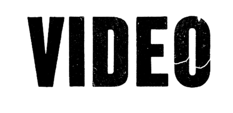The word ‘VIDEO' written in large, bold, black letters with a pinkish red background.