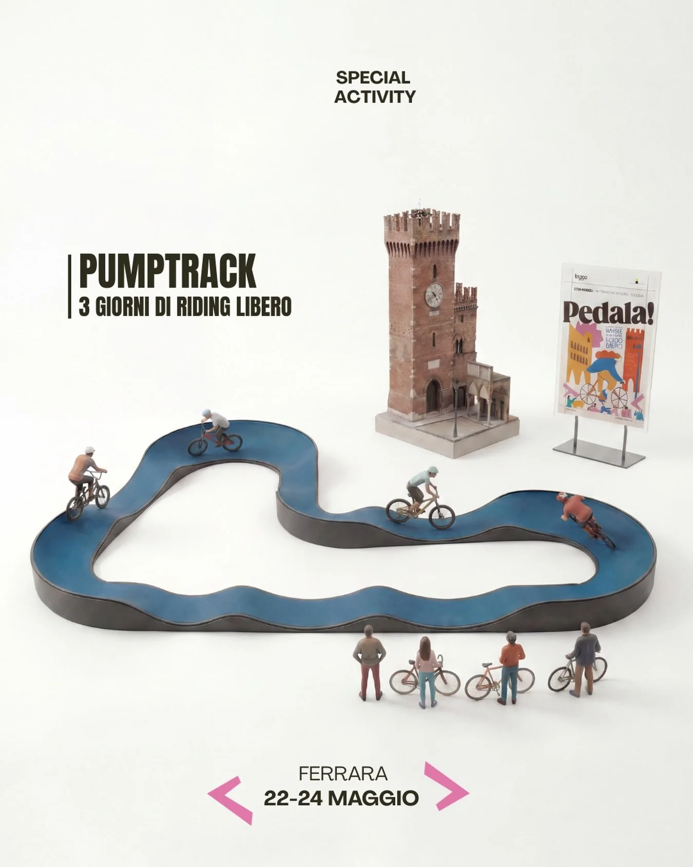 Hai mai provato una Pumptrack? 

Al Pedala Festival di Ferrara facciamo sul serio. Da venerd&igrave; a domenica avrete a disposizione un circuito dinamico per testare le vostre abilit&agrave; su due ruote.

Perch&eacute; provarla?
1️⃣ &Egrave; per tu