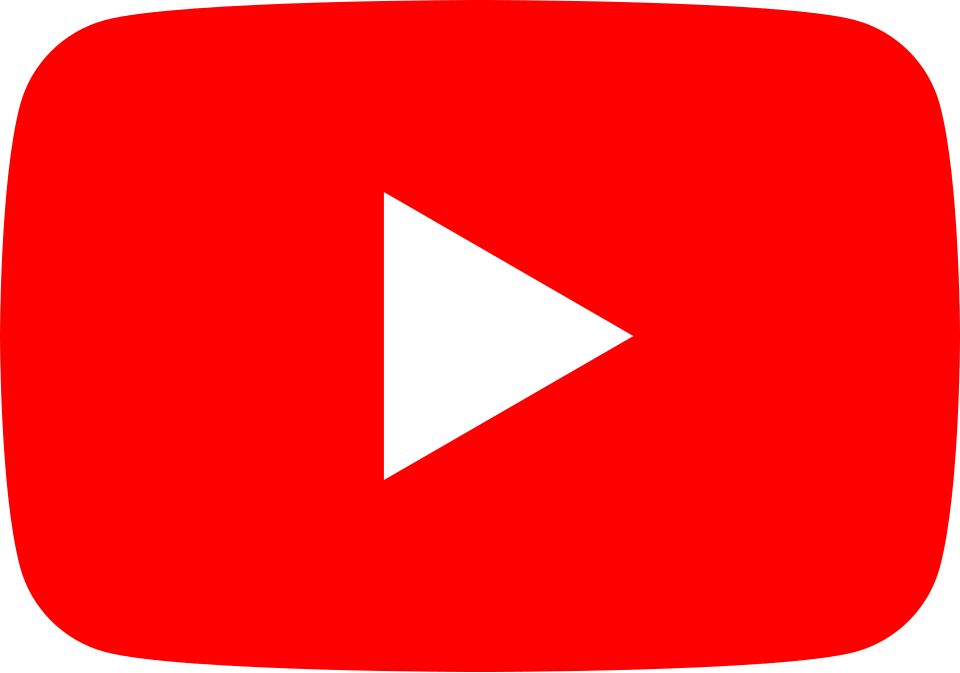 YouTube play button logo with a red rounded rectangle background and white triangle in the center.