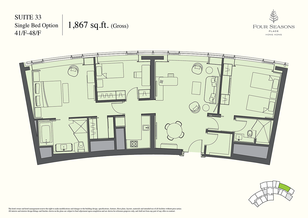 3 Bedroom (33) | 1,867 sq ft Gross