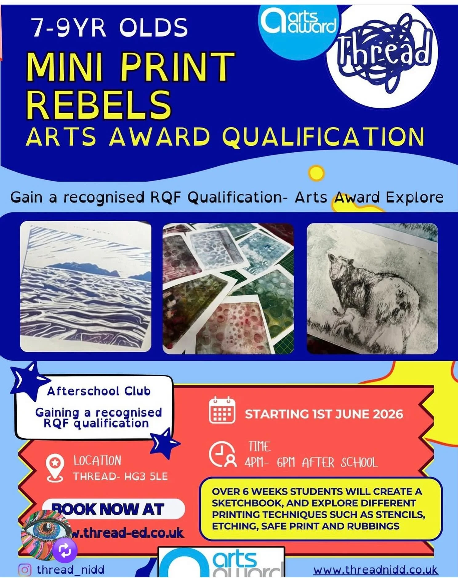 Mini Print Rebels is here!!!&hellip; MONDAYS 4-6.  it&rsquo;s the first of its kind for our younger students 7yr-9yr olds! 🖨️🎨
You asked, we listened 🙌 this is the first time we have run a younger block! 

Over 6 weeks we&rsquo;ll explore a whole 