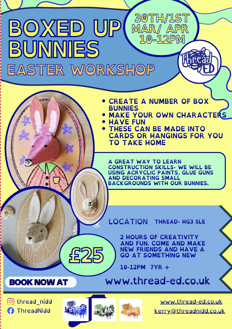 Boxed Bunnies 1st April  10am-12 noon