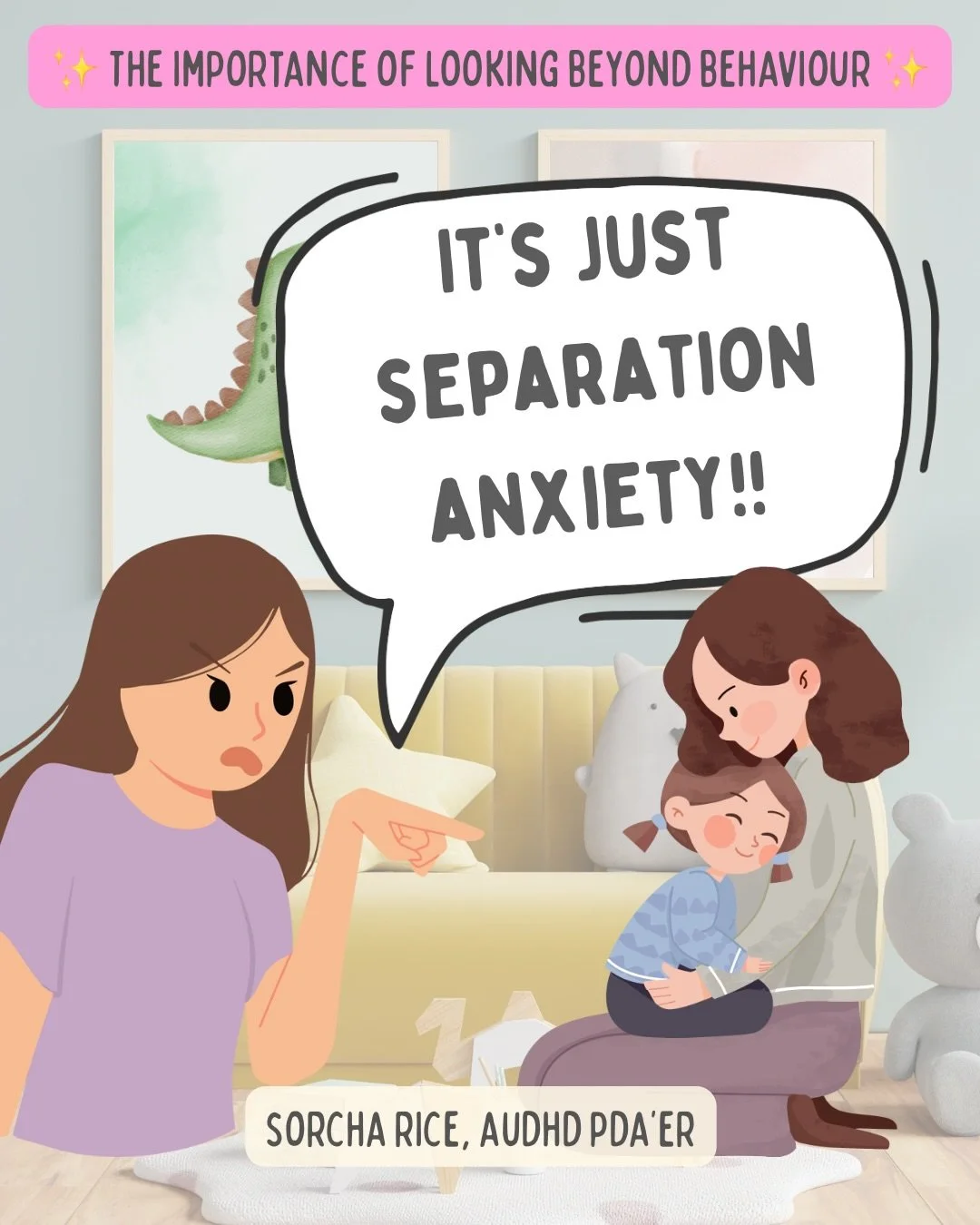 We&rsquo;re so quick to label this as separation anxiety but when we do, we often miss what&rsquo;s actually happening in the nervous system.

For many PDAers, proximity isn&rsquo;t about fear of a person leaving. It&rsquo;s about regulation, safety,