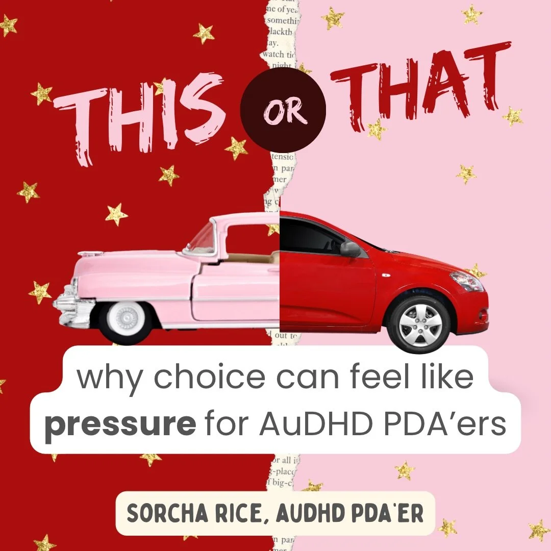 Choice isn&rsquo;t always supportive&hellip; sometimes it&rsquo;s pressure.

For AuDHD PDA&rsquo;ers, every &ldquo;this or that&rdquo; isn&rsquo;t just a simple decision.. it can mean processing options, comparing, deciding, and communicating&hellip;