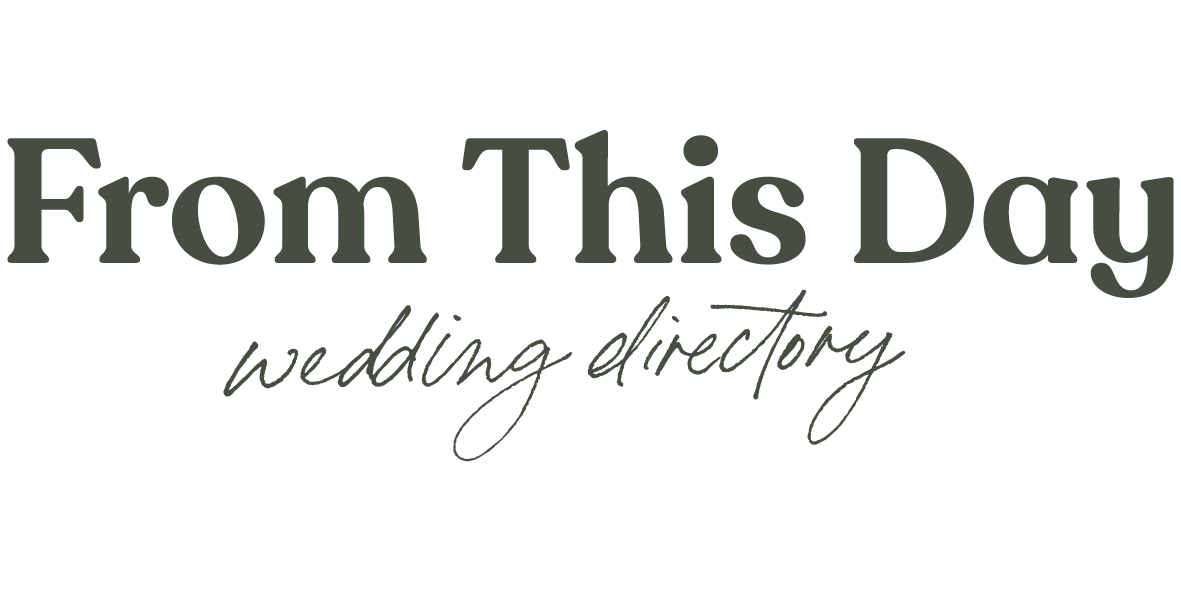 Logo for From This Day wedding directory in dark green text on a transparent background.
