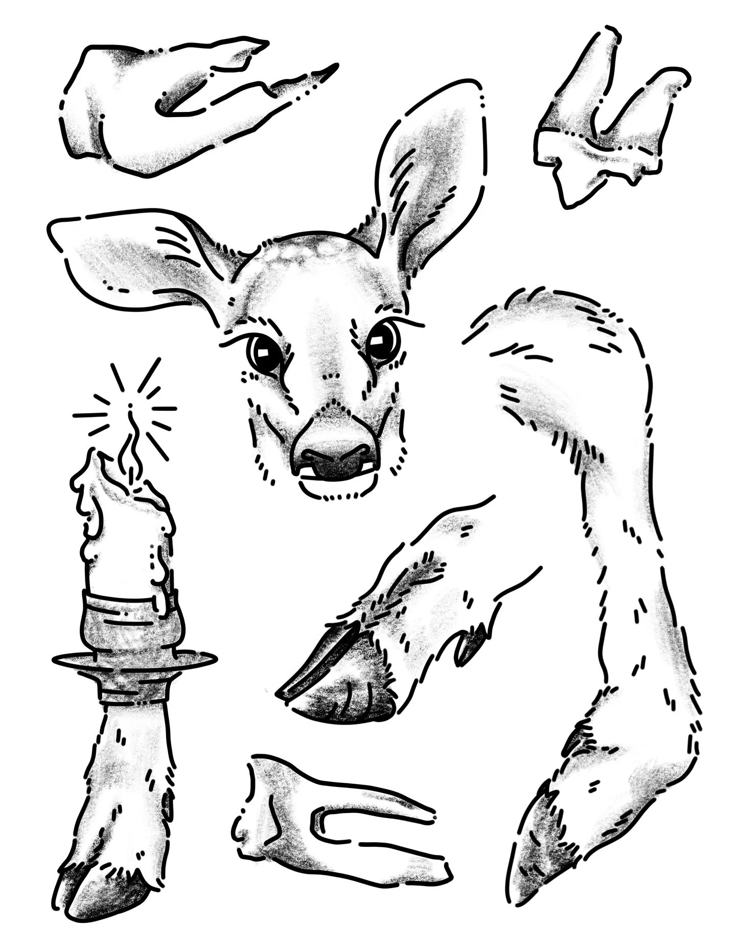 Deer taxidermy inspired flash from a little while ago! 🦌 

All of these designs are still available (🤨🤨) and I&rsquo;m VERY keen to get them on some skin&hellip;you know you want a deer tattoo!

#stickandpoke #handpoke #tattoo #tattooflash