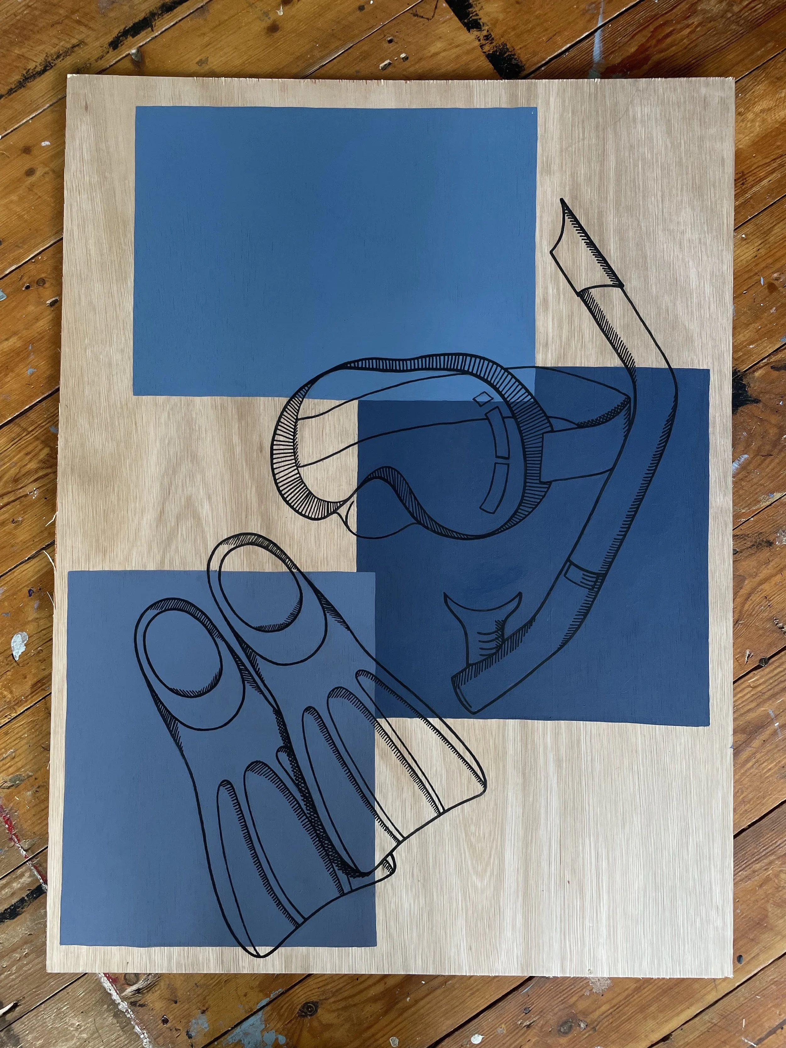 Emulsion & Posca pen on wood