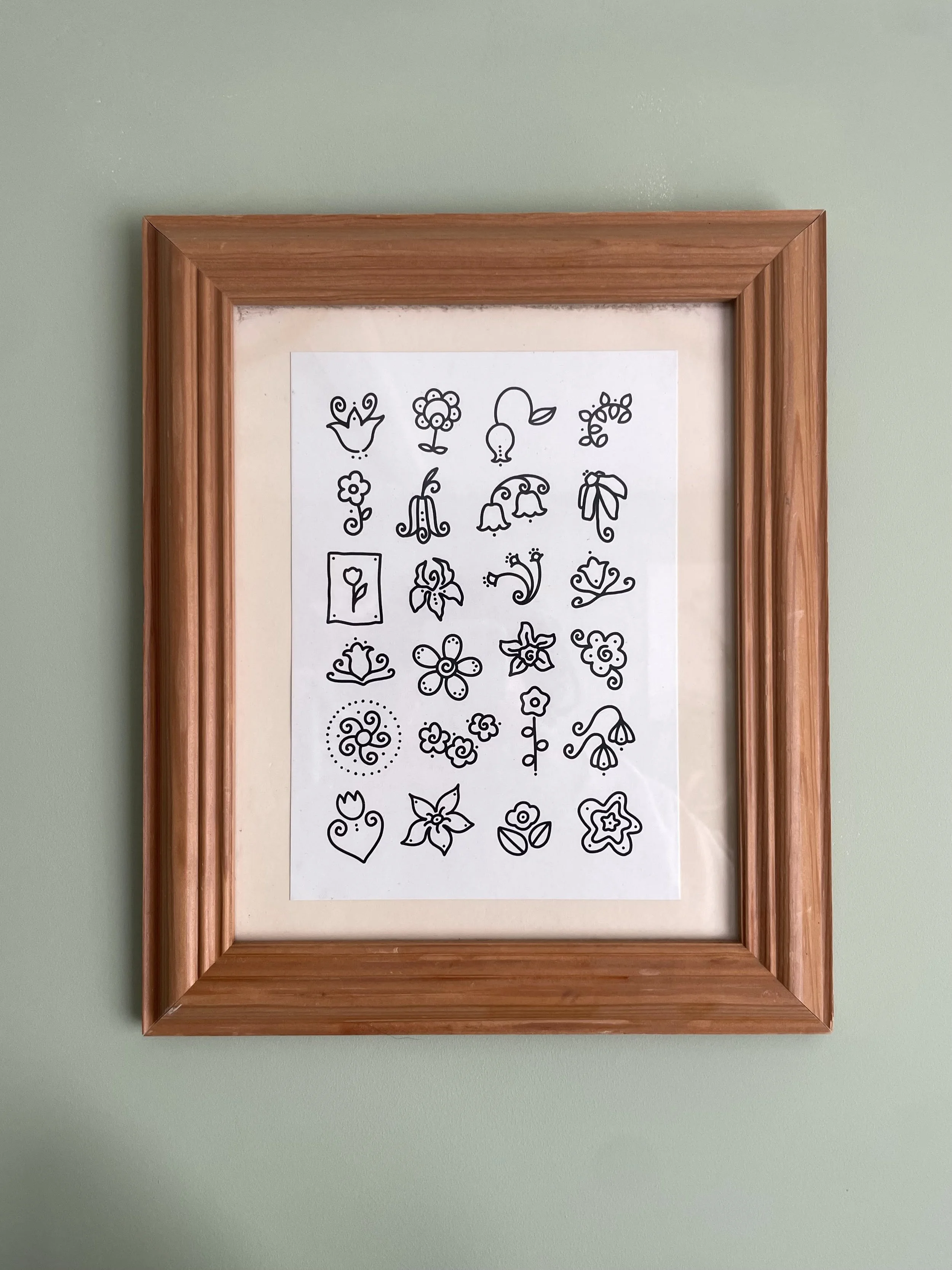Floral tattoo flash, A5