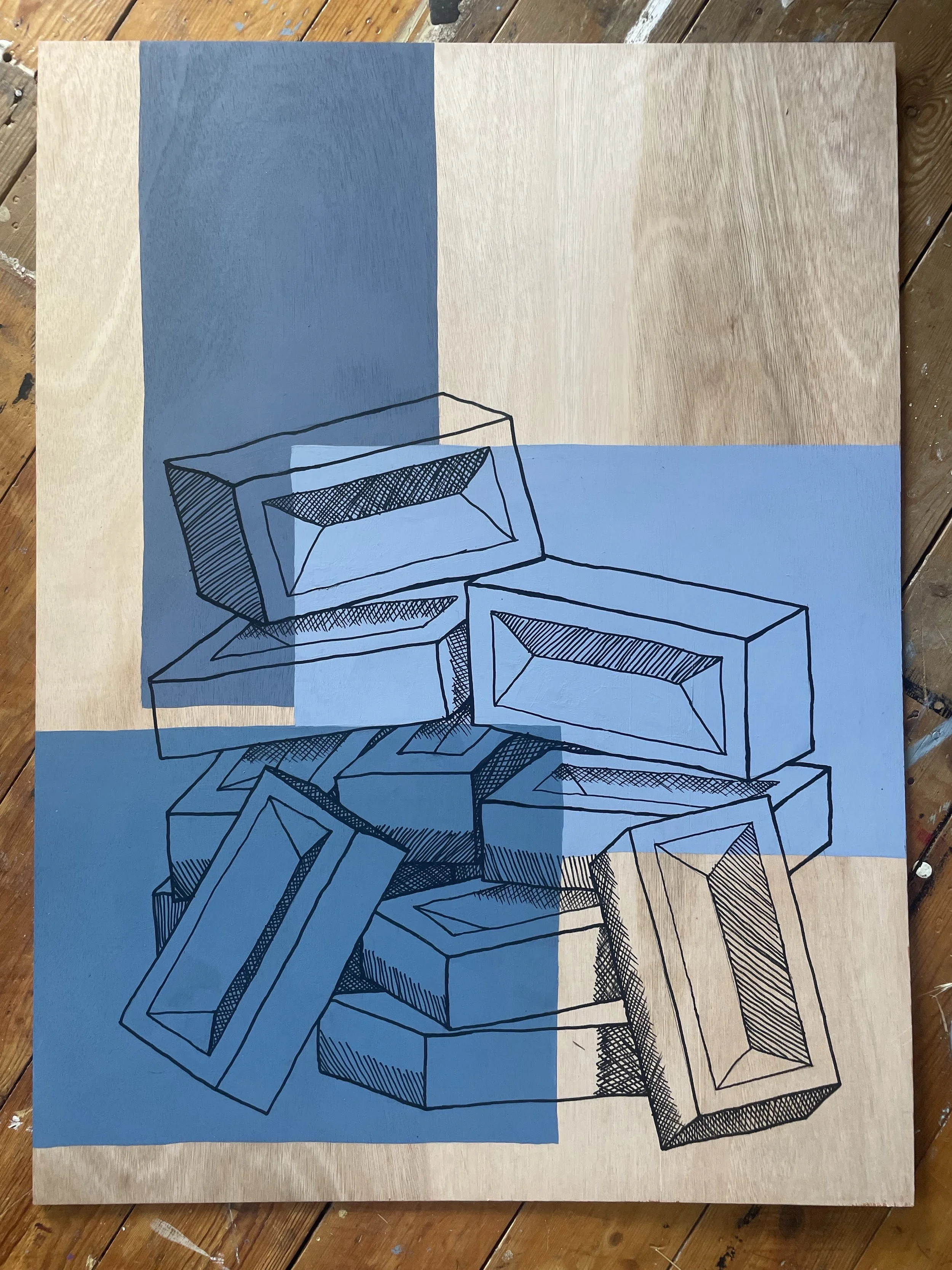 Emulsion & Posca pen on wood