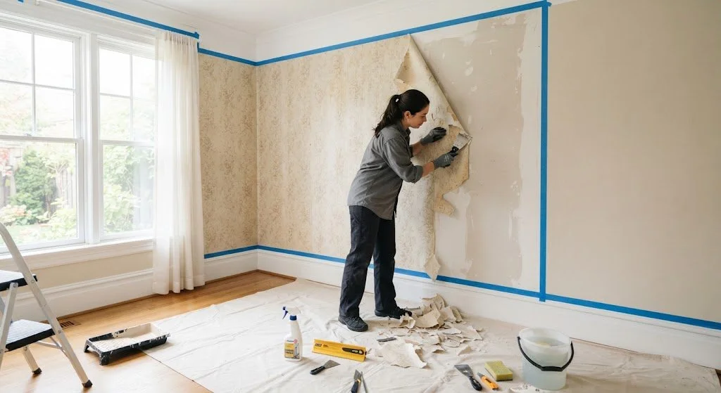 How to remove stubborn wallpaper before you start painting
