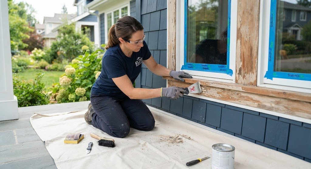 How to scrape and sand peeling paint on old exterior wood trim