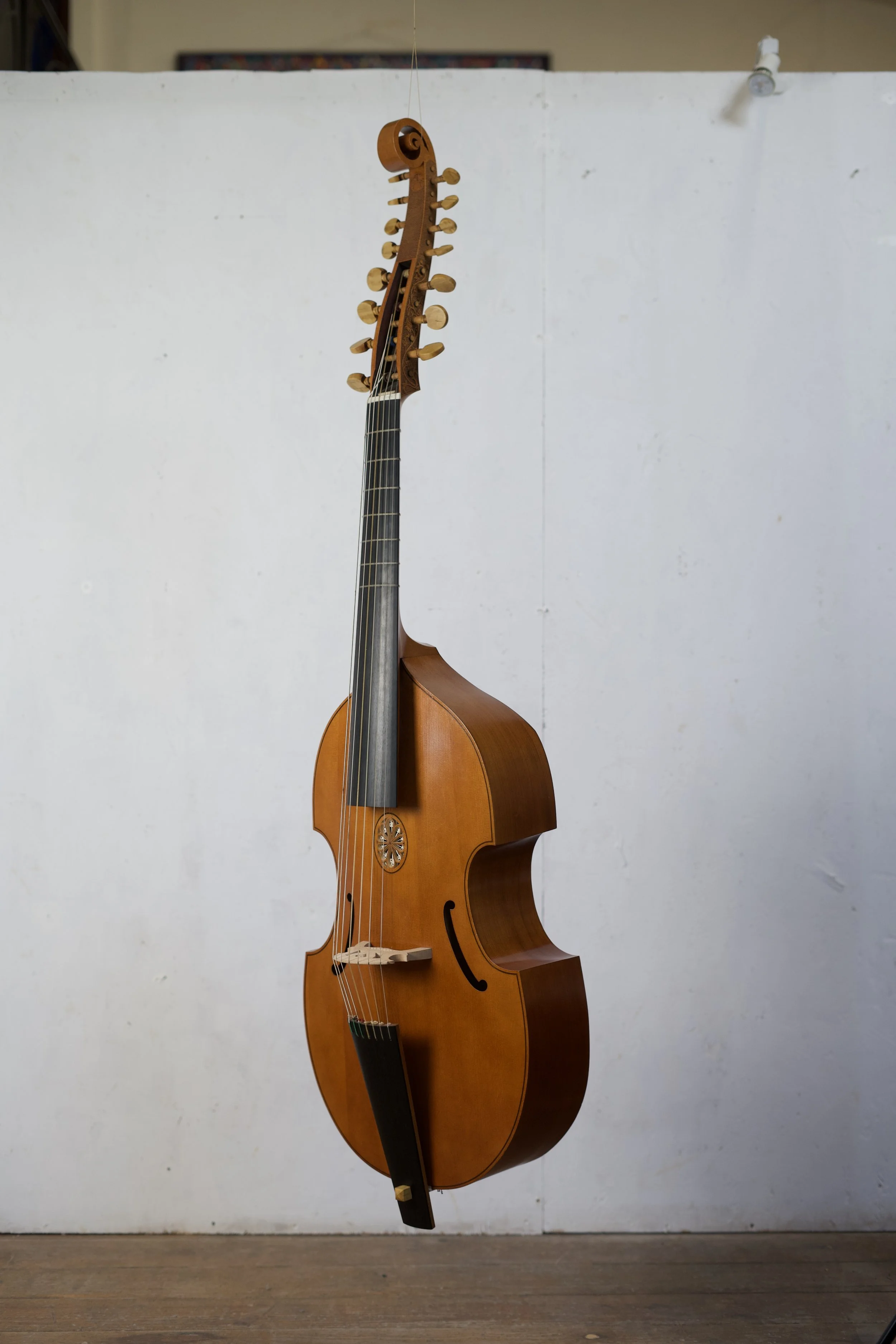 Front / side view of 7 string bass viol 