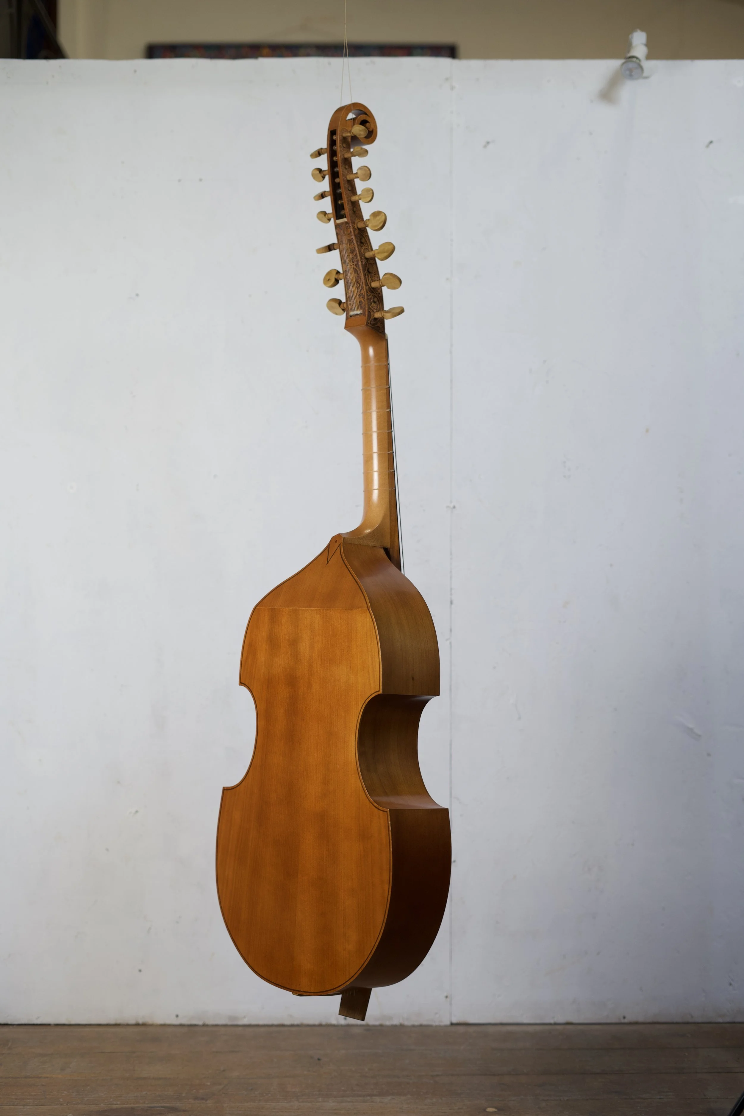 Rear / side view of 7 string bass viol