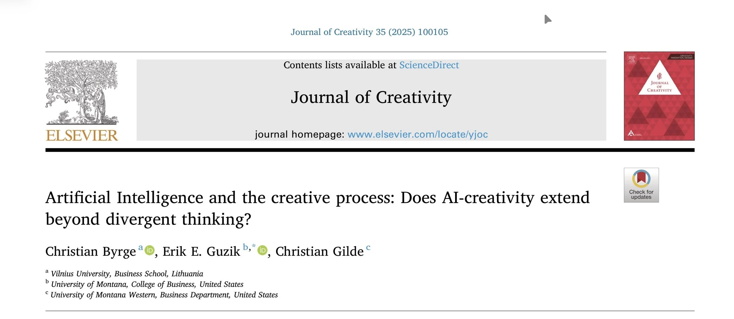 Artificial Intelligence and the creative process