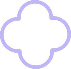 Leeres, stilisiertes Blütensymbol in lila Umrandung.