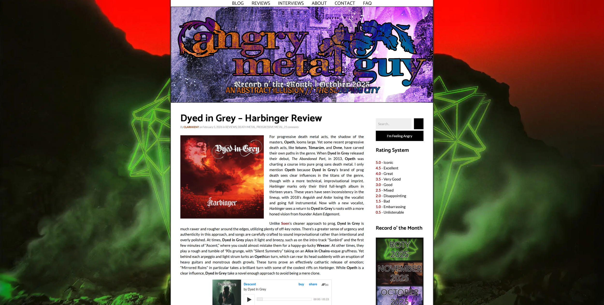 US Progressive Metal band Dyed In Grey reviewed by Angry Metal Guy