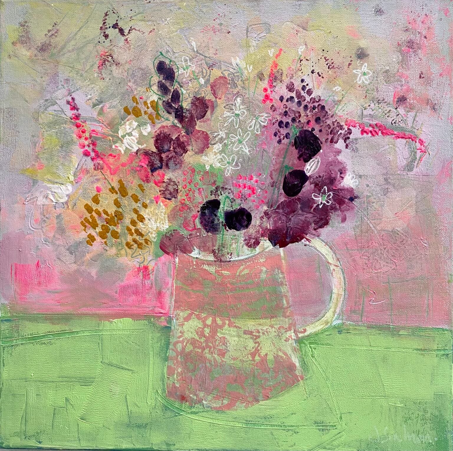 Jug Of Garden Flowers