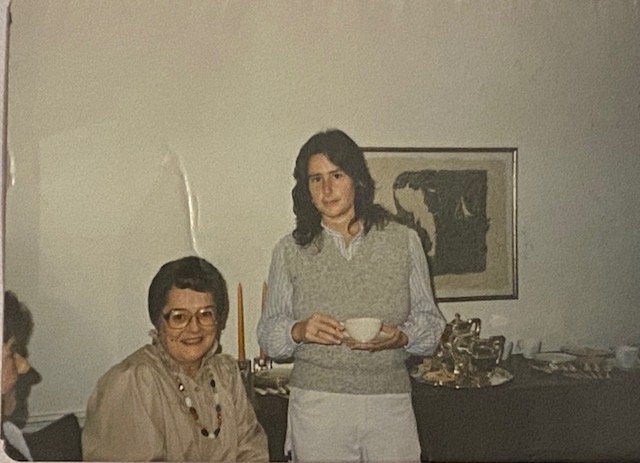 author with her mother