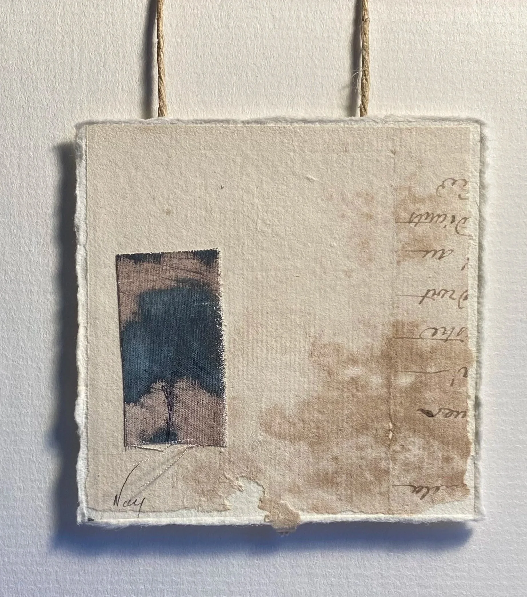  Agnès Vandermarcq, série Petits temps suspendus, collage, 16 x 18 cm, 2025 