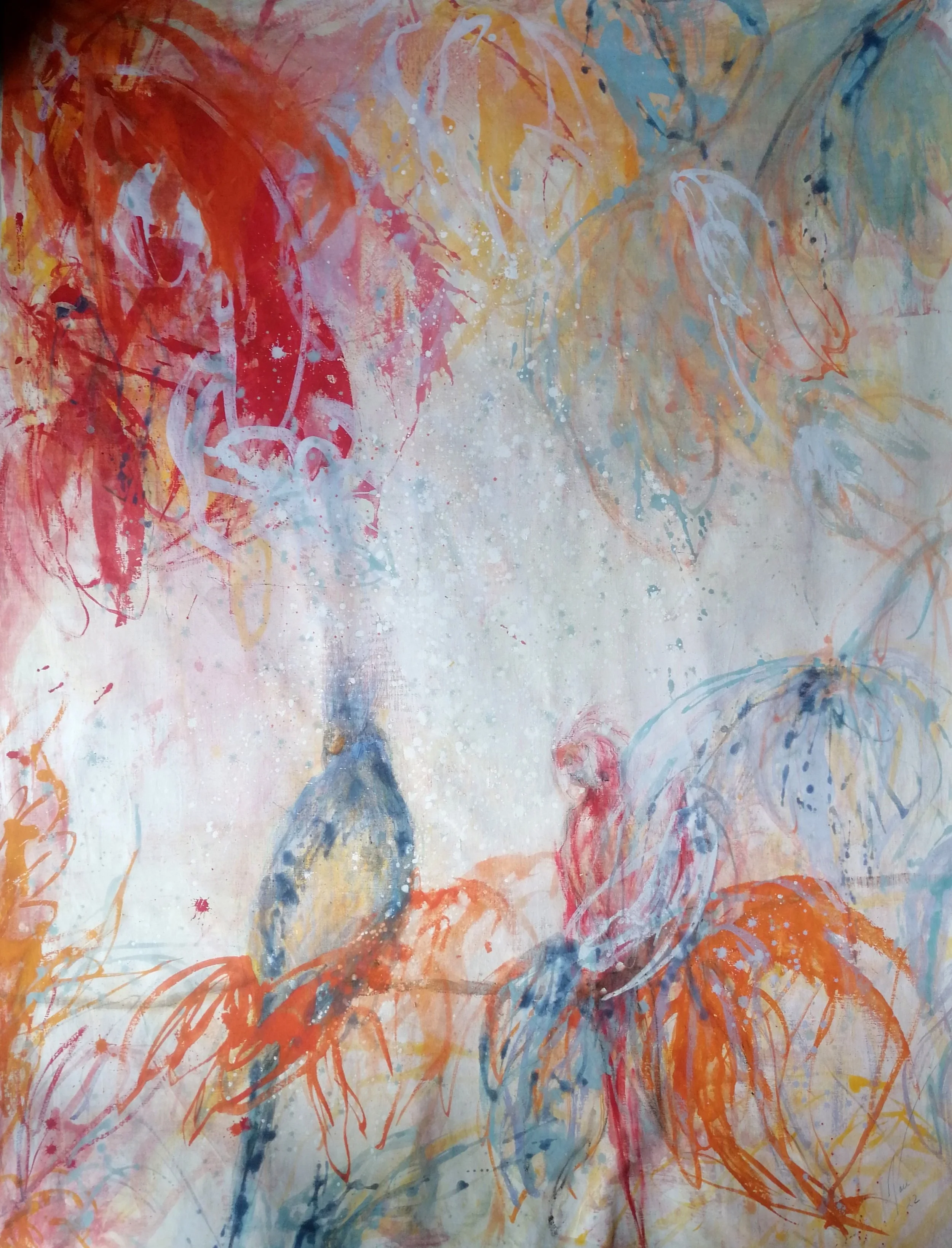  Agnès Vandermarcq, Sur la même branche, tempera sur toile, 97 x 126 cm, 2023 
